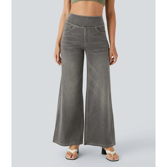 HALARA Pants - Halara Flex™ High Waisted Pockets Baggy Wide Leg  Jeans